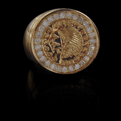 Indian Head Ring  - 18k Gold Plated